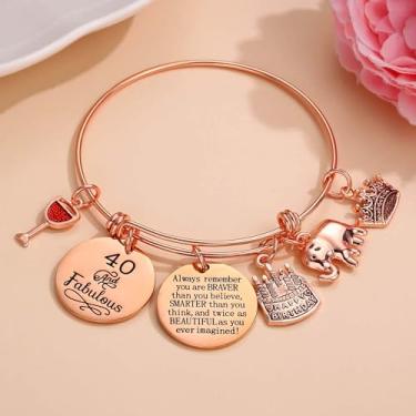 Imagem de Presente de aniversário para filha, irmã, amiga, mãe, avó, pulseira feminina, lua, borboleta, coração, pulseira, 5, 6, 7, 8, 9, 11 anos, 10, 20, 30, 40, 50 anos, presente inspirador, joia de ouro rosa