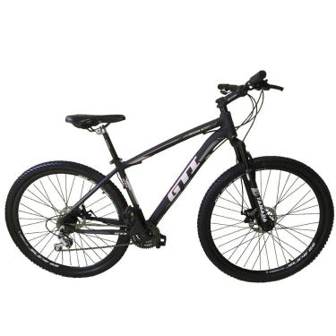 Imagem de Bicicleta Aro 29 Gti Roma Alumínio 21v Freio a Disco Garfo Suspensão - Preto/Cinza-Unissex