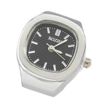 Imagem de Relógio De Pulso Mini Quadrado De Quartzo Com Anel, Banda Elástica Ret
