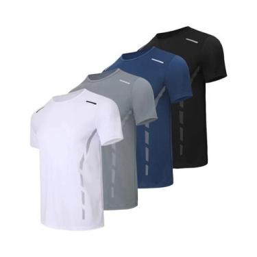 Imagem de Camisetas Masculinas De Secagem Rápida Com Gradiente, Pacote Com 4 Peç
