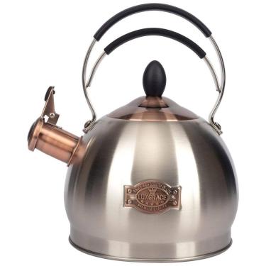 Imagem de Chaleira de Chá LUXGRACE 2.5 Litros em Aço Inoxidável com Apito, Prata