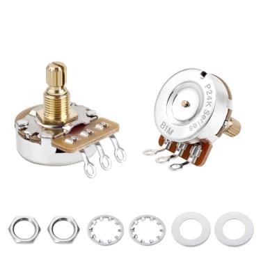 Imagem de Banworks Potenciômetro de latão B1MΩ M8 Thread de tamanho completo para guitarras elétricas métricas, eixo curto dividido de 18 estrias (comprimento de 15 mm) para Epiphone Les Paul LP/SG Squier Strat