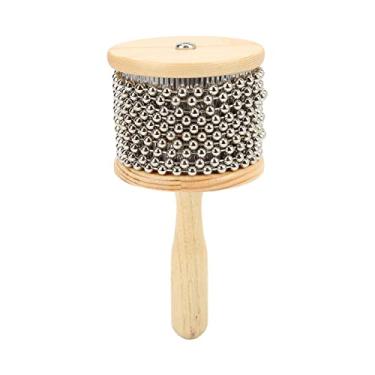 Imagem de RiToEasysports Sino de Mão, Instrumento Musical de Madeira Portátil Cabasa Brinquedo Com Manivela Manual Com Bolas de Aço para Crianças (Umidade média)