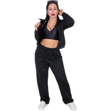 Imagem de Conjunto De Moletinho Feminino Sem Capuz - Carolina Wuyk, Preto, M, Fe