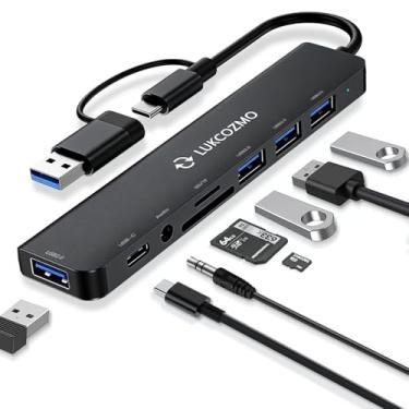 Imagem de Estação de ancoragem USB C com Ethernet, estação de ancoragem 8 em 1 para adaptador HDMI, DisplayPort, leitor de cartão SD TF, USB, 100W PD para laptops USB C Thunderbolt 3 (preto)