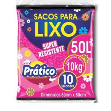 Imagem de Saco de lixo 50 litros preto prático pct/ 10 unid - E A COSTA 