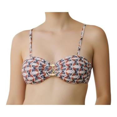 Imagem de Top Biquíni sem alça com Acessório Âncora Moda Verão - Corpo Dourado M