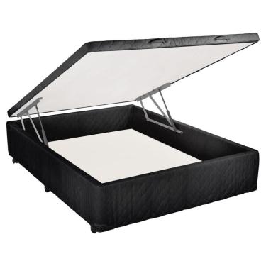 Imagem de Cama Box Baú Casal Mega Tecido Black - 128x188