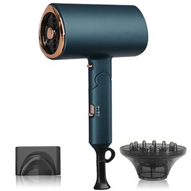 Imagem de Secador de Cabelo Profissional 1800W Alta Potência Plegável Portátil Doméstico 3 Variáveis Proteção Contra Sobreaquecimento Íons BLU-RAY