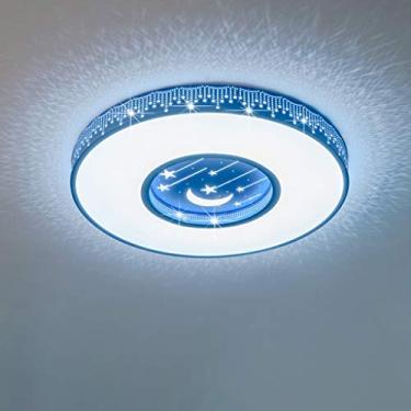Imagem de Luminária de teto LED ultrafina de 5 cm, dimerizável, criativa, para quarto infantil, quarto de menina e menino, sala de estar, luminária de teto romântica com desenho animado simples, luz b