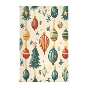 Imagem de xigua Conjunto de 1 panos de prato de cozinha com padrão retrô de Natal, toalhas de cozinha de secagem rápida altamente absorventes para limpeza de pratos e limpeza à mão, 71 x 45 cm