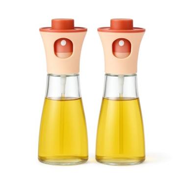 Imagem de Spray Borrifador de Azeite em Garrafa de Vidro Inox para Cozinha, Porta Azeite Porta Oleo Tipo Azeiteiro Galheteiro de Vidro Azeite e Vinagre Dispensing Bottle (Vermelho,KIT2)