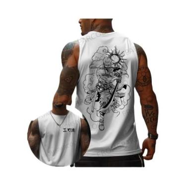 Imagem de Camiseta Regata Masculina De Algodão One Piece Anime Luffy Zoro, Caime