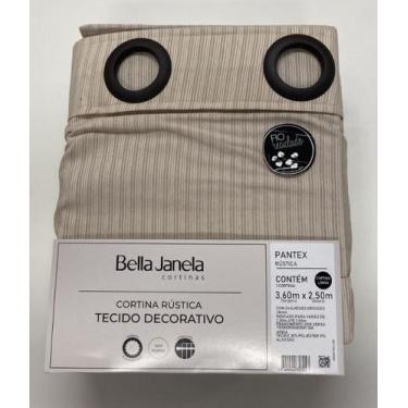 Imagem de Cortina Rústica 3,60 x 2,50 Pantex Bella Janela, Areia