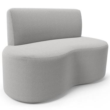 Imagem de Sofá 2 Lugares Orgânico Para Sala De Estar Living Larissa L02 Bouclê Cinza - Lyam Decor