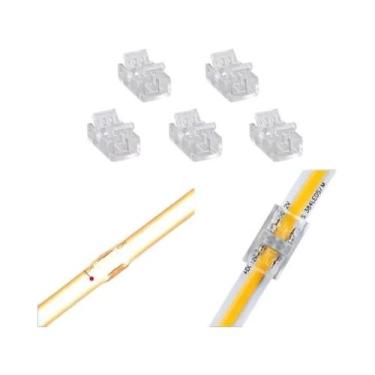 Imagem de Conector COB De 8mm 5-24v 2 Pinos Para Extensão De Fita LED Com Clipes