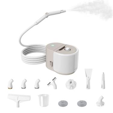 Imagem de Newbealer Vaporizador portátil para limpeza, caldeira de aço inoxidável, kit de acessórios de 12 peças, pressão máxima de 5 barras, limpador a vapor multiuso para pisos, carros, móveis, estofados e