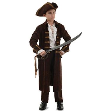 Imagem de UNDERWRAPS Kit de fantasia de capitão pirata infantil para cosplay, fantasia e Halloween - Capitão pirata, Marrom, P