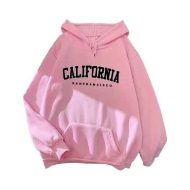 Imagem de Moletom Feminino Casual Com Capuz, Manga Longa, Confortável Para Outon