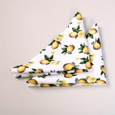 Imagem de Kit 2 Guardanapos De Tecido Estampado Allegra 2 Peças 35cm X 35cm 100% Poliéster - Limão