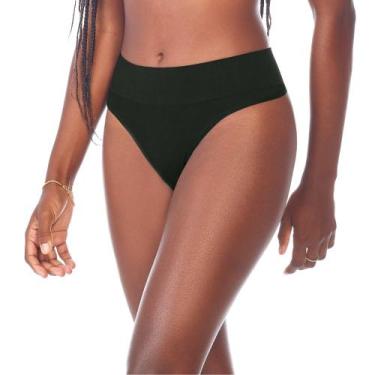 Imagem de Calcinha Fio Dental Cós Largo sem Costura Preto Zee Rucci, G
