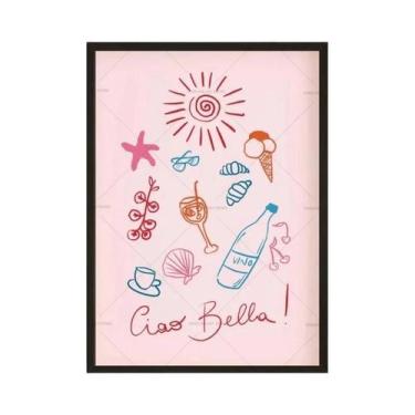 Imagem de Pintura Em Tela De Praia Tropical, Verão, Vinho E Lagosta, Arte De Con