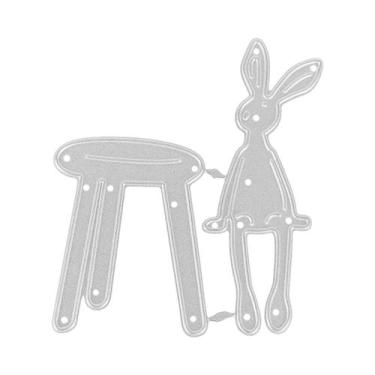 Imagem de Coelho feliz páscoa corte de metal dados estênceis para diy scrapbooki