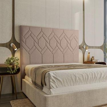 Imagem de Cabeceira Diamante 90cm Solteiro Linho Star Confort, Linho Castor