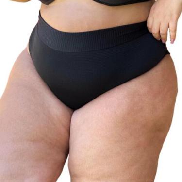 Imagem de Calcinha Avulsa Plus Size Hot Pants Canelado - Califórnia Brasil, Pret