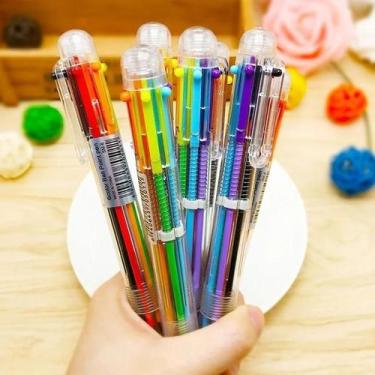 Imagem de Canetas Esferográficas Transparentes Coloridas E Fofas, 10 Peças, Mate