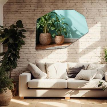 Imagem de Espelho Grande Pinterest Retrô Corpo Inteiro 110x60cm Borda em Couro 3