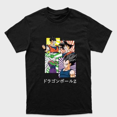 Imagem de Camiseta preta algodão ou Drytec Dragon Ball  Goku Vegeta Gohan e Picc