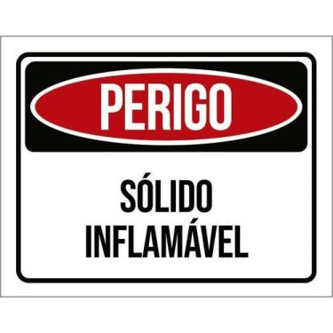 Imagem de Kit 10 Placa Acm Perigo Sólido Inflamável 18X23 - Sinalizo