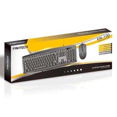 Imagem de Kit Teclado e Mouse Teclas Silenciosas Fantech KM-100-Unissex