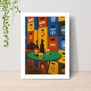 Imagem de Quadro Brasilidades Arte Brasileira A4 C/ Moldura e Vidro 18 Cor: Bran