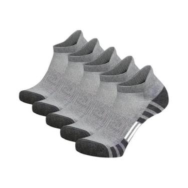 Imagem de Meias Esportivas Masculinas, Pretas, Brancas, Cinzas, Com Fundo De Toa