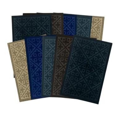 Imagem de Kit 10 Capacho de Porta Vinilico Antiderrapante 57x37 Arabesco Tapete 