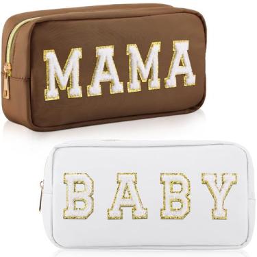 Imagem de Bolsa de cosméticos Sanwuta Mama Gifts Bolsa de higiene pessoal de nyl
