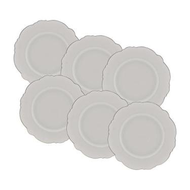 Imagem de 6 Pratos Rasos Wolff Maldivas de Porcelana com Fio Prata