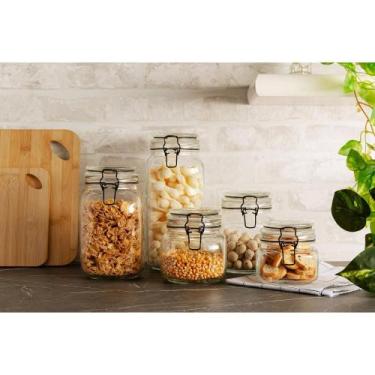 Imagem de Pote Hermético Lyor Vintage de Vidro com Metal Preto 1L - Wolff