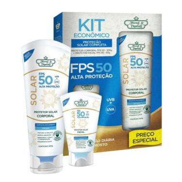 Imagem de Kit Protetor Solar FPS50 Corporal e Facial Flores e Vegetais