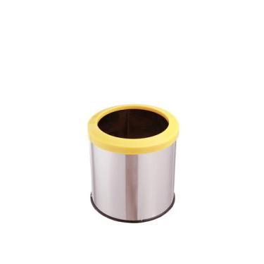 Imagem de Cesto De Lixo Lixeira Inox 20 Litros Aro Esmaltado Banheiro - CM Desig