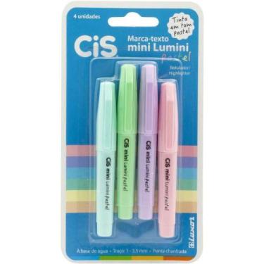 Imagem de Caneta Marca Texto Cis Lumini Mini Pastel 4cores - Sertic