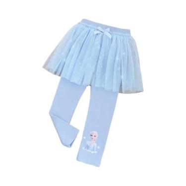 Imagem de Calça Saia Infantil Rosa Azul Disney Frozen Anna Elsa Para Meninas De 