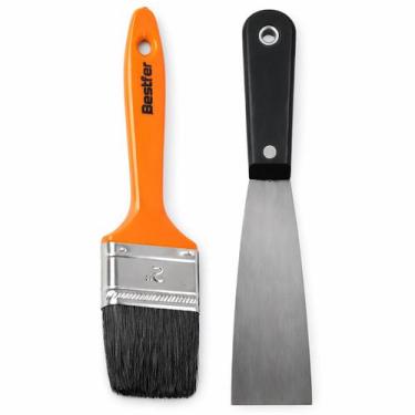 Imagem de Espátula Massa Corrida Rasoar + Pincel Pintura Acabamento - Top Pros, 