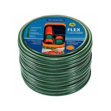 Imagem de Mangueira Flex Tramontina Verde em PVC 3 Camadas 15 m com Engate Rosqu