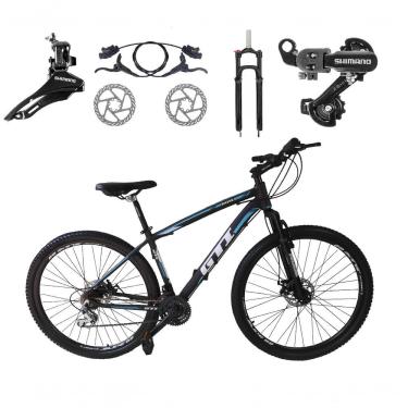 Imagem de Bicicleta Aro 29 Gti Roma Shimano 24v K7 Freio A Disco Hidráulico Garfo Com Trava - Pre...