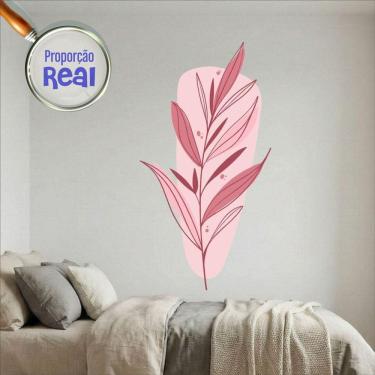 Imagem de Adesivo Floral Boho Rosa Estilo Nórdico 79x150 Minimalista Mod.03