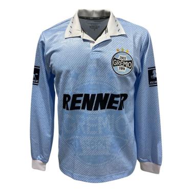 Imagem de Camisa Manga Longa Masculina Retrô Grêmio Celest 1995 Renner-Feminino