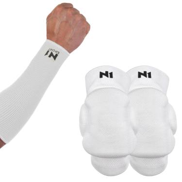 Imagem de Kit Joelheira Volêi Com Protetor Antebraço Manguito N1 Sport-Unissex